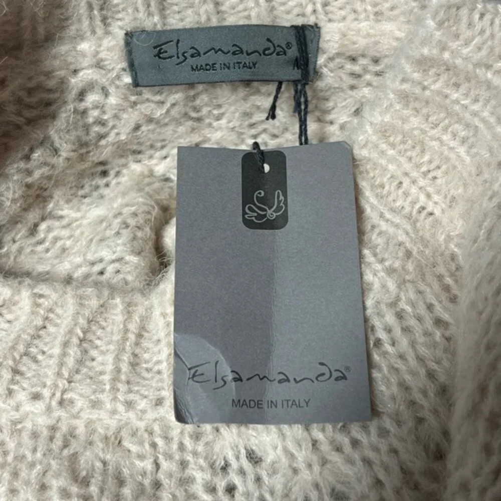 NWT Anthropologie Elsamanda Italy Stripe Chunky Alpaca Wool Blend Sweater M - Picture 4 of 5